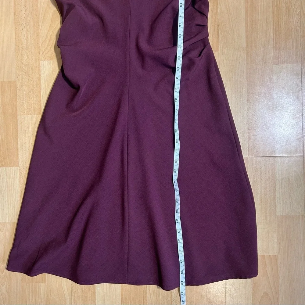 MM Lafleur Burgundy A Line Caroline Midi Dress V-Neck Size 10 Professional - Picture 14 of 14